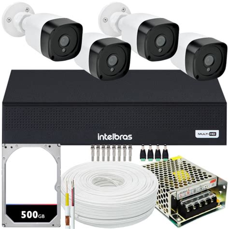 Kit Cftv C Meras Full Hd Mp P Dvr Intelbras Mhdx Em