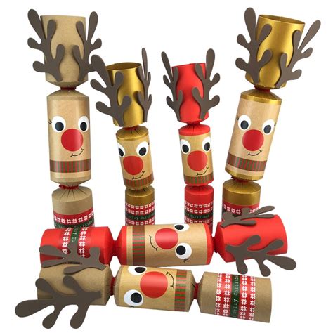 8 Standy Uppy Fally Downy Rudolph Reindeer Christmas Crackers Craft Kit