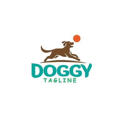 Dog Playing Ball Logo Design Vector Template Illustration 35769457