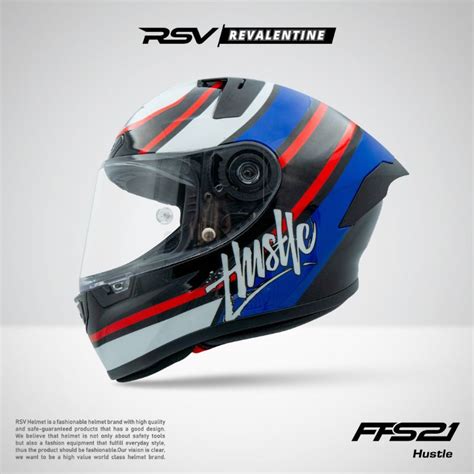 Jual Rsv Ffs Hustle Blue Glossy Original Helm Motor Full Face Ffs