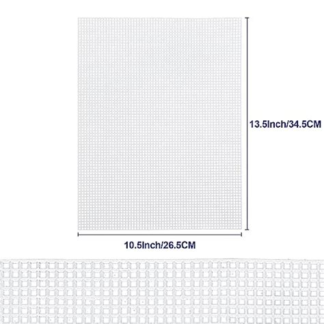 Caydo 18 Pieces 7 Count Plastic Canvas Sheets 7 Ct White Plastic Mesh For Cross Stitching