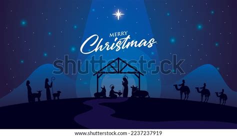 Birth Child Jesus Night Wise Man Stock Vector (Royalty Free) 2237237919 ...