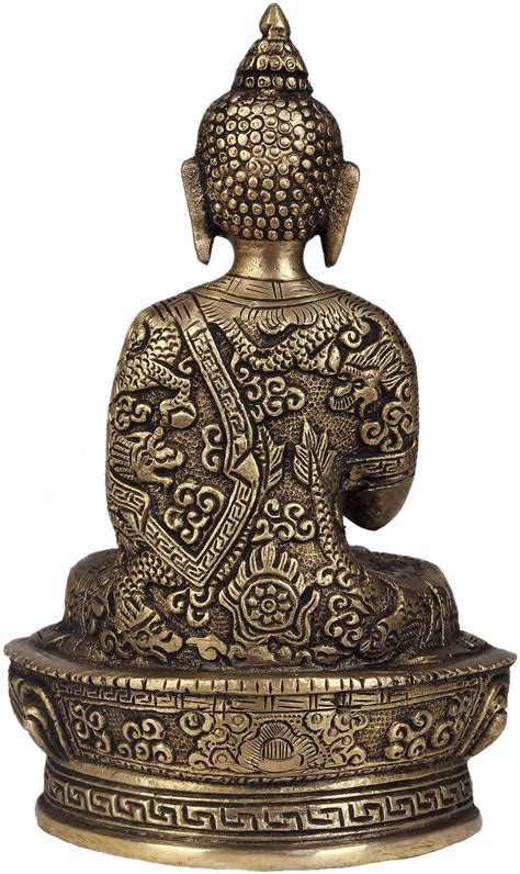 Brass Buddha Statue In The Dharmachakra Mudra Handmade Made In