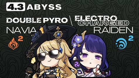 Spiral Abyss Double Pyro Navia X Electro Charged Raiden Youtube