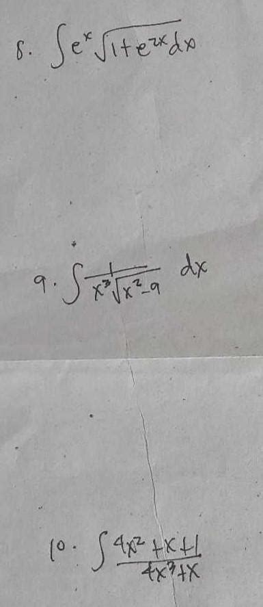 Solved ∫ex1 E2xdx 9 ∫x3x2−91dx 10 ∫4x3 X4x2 X 1