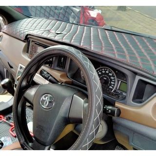 Jual Cover Alas Dashboard Premium Kulit Motif Wajik Benang Merah