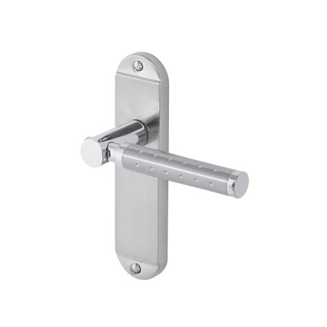 Brigg Satin Nickel Effect Internal Straight Latch Door Handle Pair Departments Diy At Bandq