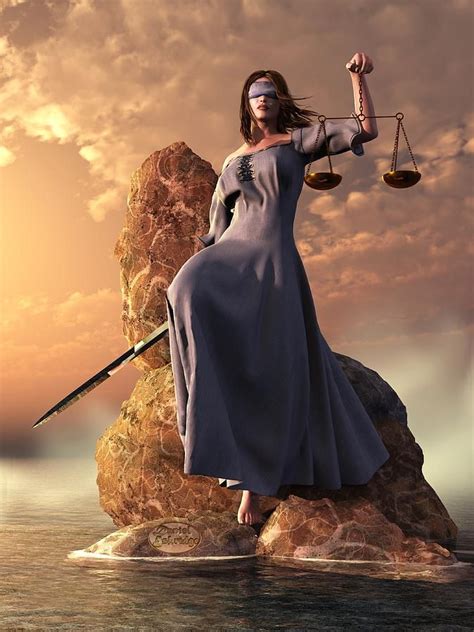 Blind Justice With Scales And Sword By Daniel Eskridge Lady Justice