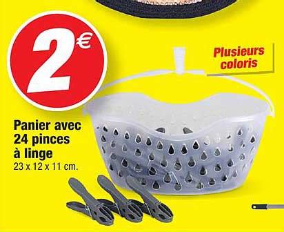 Promo Panier Avec 24 Pinces à Linge chez Bazarland iCatalogue fr