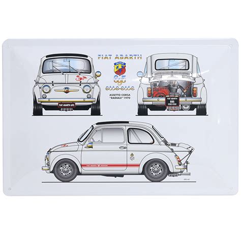 Fiat Abarth 695 Esseesse Metal Plate Italian Auto Parts And Gadgets Store