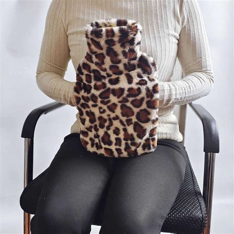 L Large Hot Water Bottle Bag With Hand Pocket Warmer Soft Fleece Cover