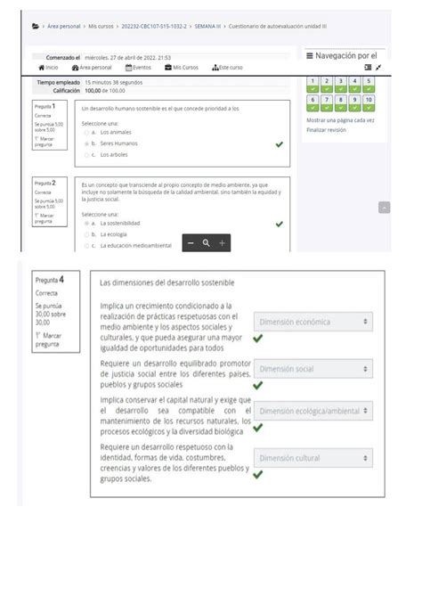 Autoevaluacion Segunda Semana Ser Humano Y Desarrollo Sostenible