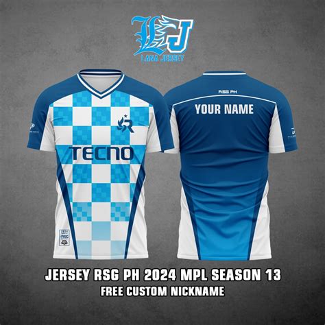 Newest RSG PH MPL SEASON 13 2024 JERSEY Free Custom Nickname Shopee