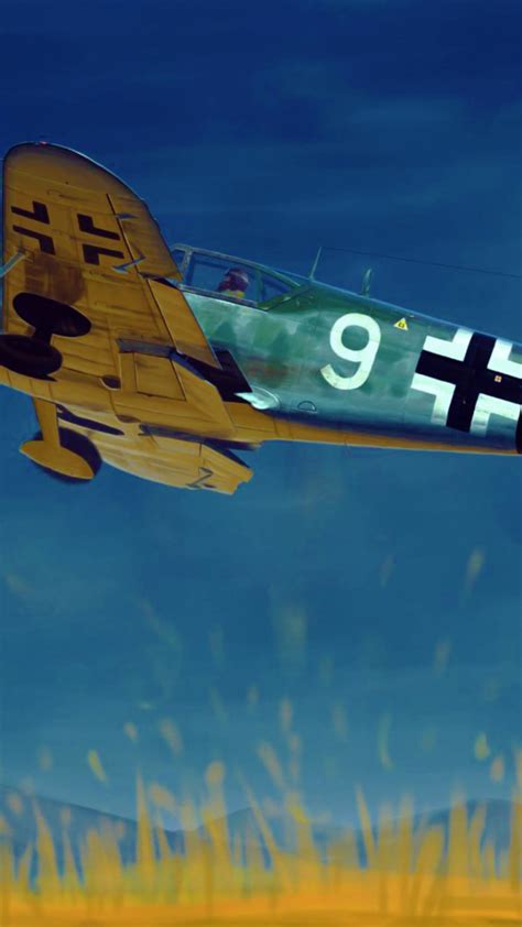 Download Wallpaper War Art Airplane Painting Aviation Ww2 Messerschmitt Bf 109g 10