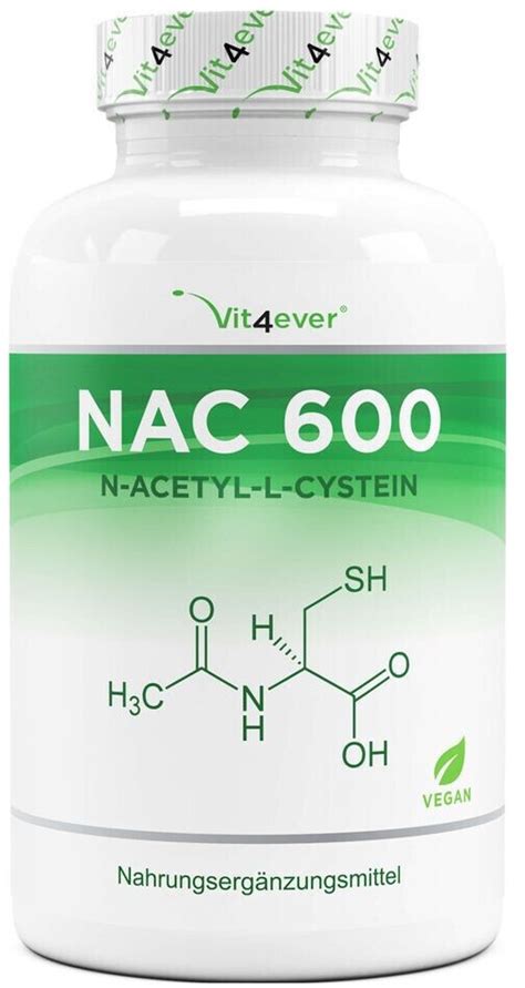 Vit4ever Nac 600 N Acetyl L Cystein Kapseln 180 Stk Ab 17 99