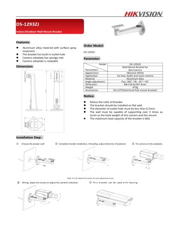 Hikvision Ds Zj Cctv Accessory Data Sheet Manualzz