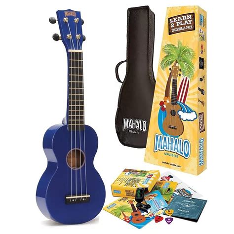 Mahalo Rainbow Series Soprano Ukulele Package Gloss Blue Reverb