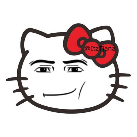 Funny Hello Kitty With Roblox Man Face