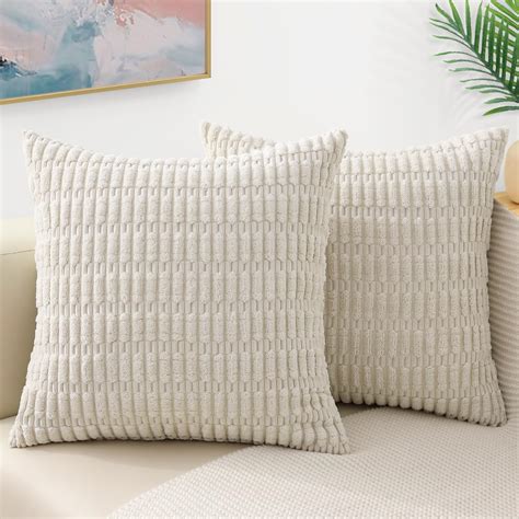 Decoruhome Pack Of 2 Decorative Throw Pillow Covers 18x18 Soft