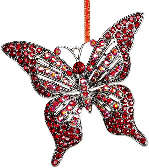 Juesmos Butterfly Christmas Ornament 2024 Monarch Red