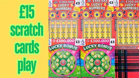 15 National Lottery Scratch Cards Play Lucky Numbers And Lucky Bonus