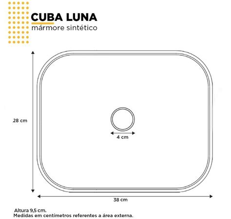 Cuba Pia Para Banheiro Lavabo Apoio Sobrepor Luna Cozimax AREIA