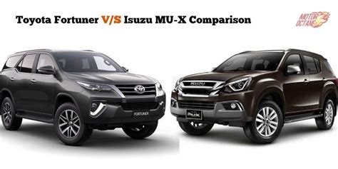 Toyota Fortuner Vs Isuzu MUX Comparison Features