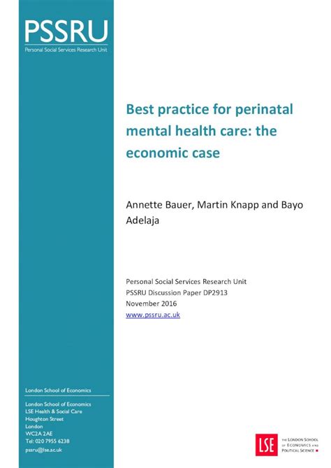 Pdf Best Practice For Perinatal Mental Health Care The