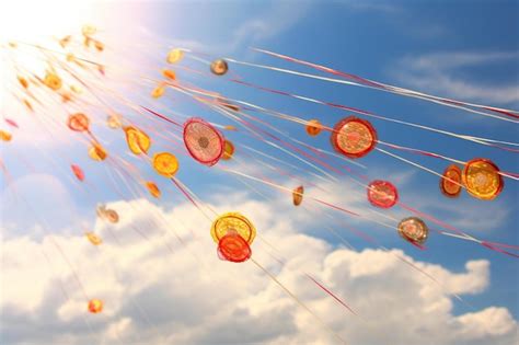 Premium AI Image | a bunch of colorful kites flying in the sky