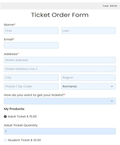 Free Ticket Form Templates For Selling Tickets Online