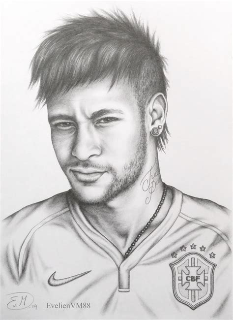 Neymar Portrait Pencil Drawing Neymar Desenho Desenho De Rosto