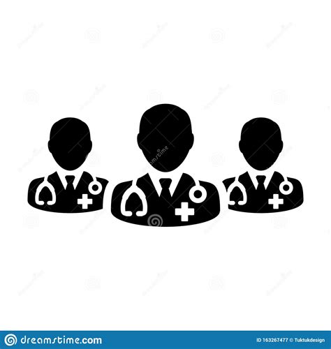 Physician Icon Vector Group Of Male Doctors Person Profile Avatar For