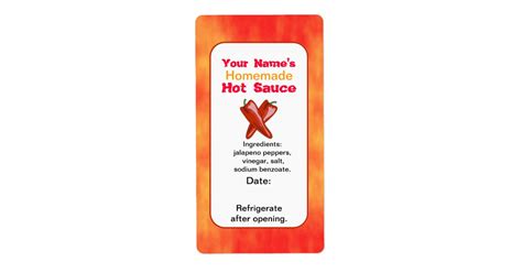 Personalized Hot Sauce Labels Template Chilies X Zazzle