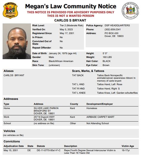 Homeless Sex Offender Notification Delaware State Police State Of Delaware