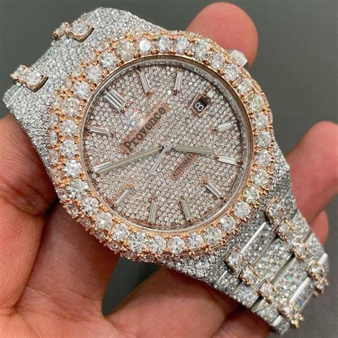 Fully Iced Out VVS Moissanite Diamond Rapper Hip Hop Watch Etsy