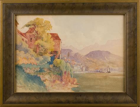 Nathaniel Wyeth Watercolor Coastal Scene Auction