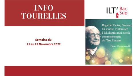 INFO TOURELLES Familles Du 21 AU25 NOVEMBRE 2022