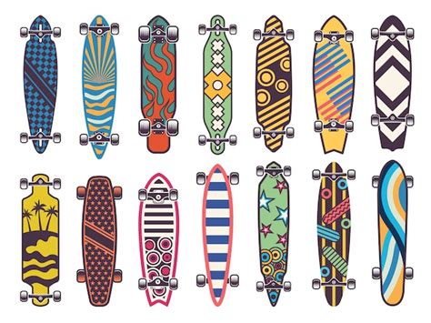 Premium Vector Various Colored Skateboards