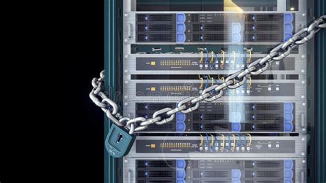 Server E Concetto Di Sicurezza Di Tecnologie Informatiche Della Stanza