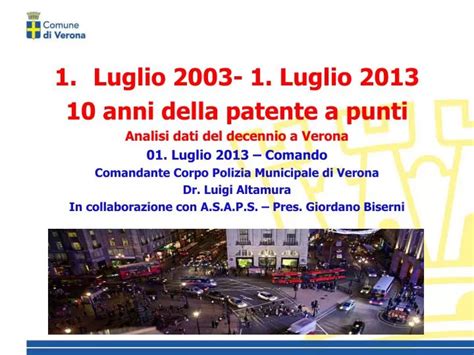 PPT Luglio 2003 1 Luglio 2013 10 Anni Della Patente A Punti Analisi