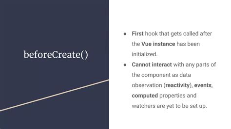 Life Cycle Hooks In Vuejs Ppt