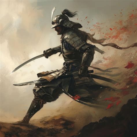 Premium Photo A Man In Armor Holding Two Swords