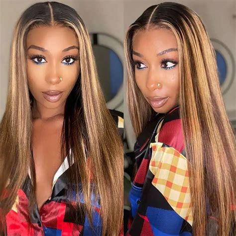 Ombre Highlight Honey Blonde With Dark Roots Body Wave Wear Go Pre Cut Lace Front Wig Tinashe Hair