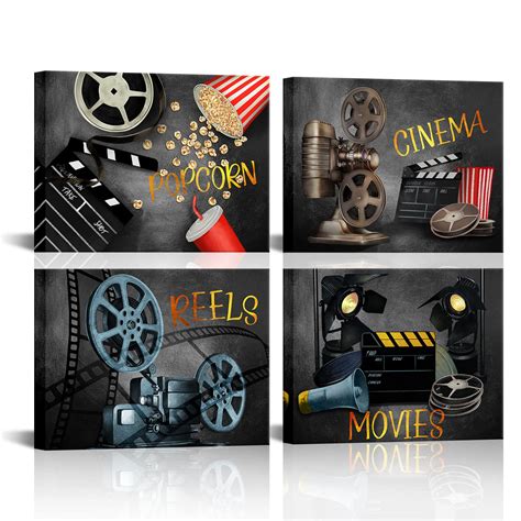 LyerArtork Vintage Movie Theater Wall Decor Set Filmmaking Clapper