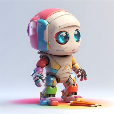 Premium Ai Image Robot D Illustration Of A Cute Robot Character