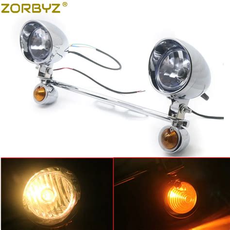 ZORBYZ Motorcycle Chrome Bullet Passing Driving Spot Fog Light With