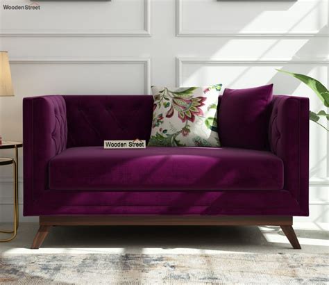 Buy Berlin 2 Seater Sofa Velvet Mulberry Pink Online In India