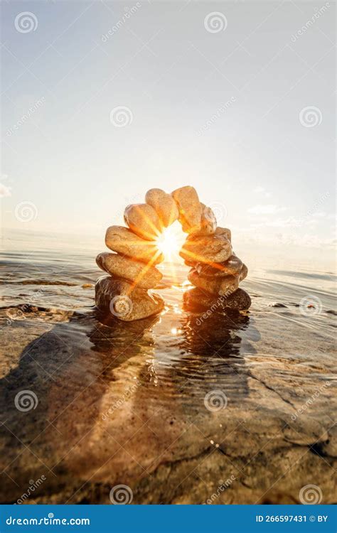 Stone Bridge at sunset stock image. Image of stillness - 266597431