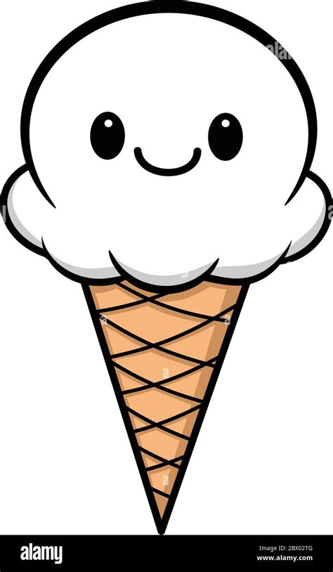 Helado De Kawaii Una Ilustración De Dibujos Animados De Un Helado De