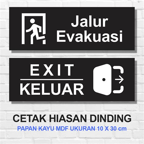 Jual CM DECOR SIGN JALUR EVAKUASI KELUAR EXIT PETUNJUK HIASAN DINDING